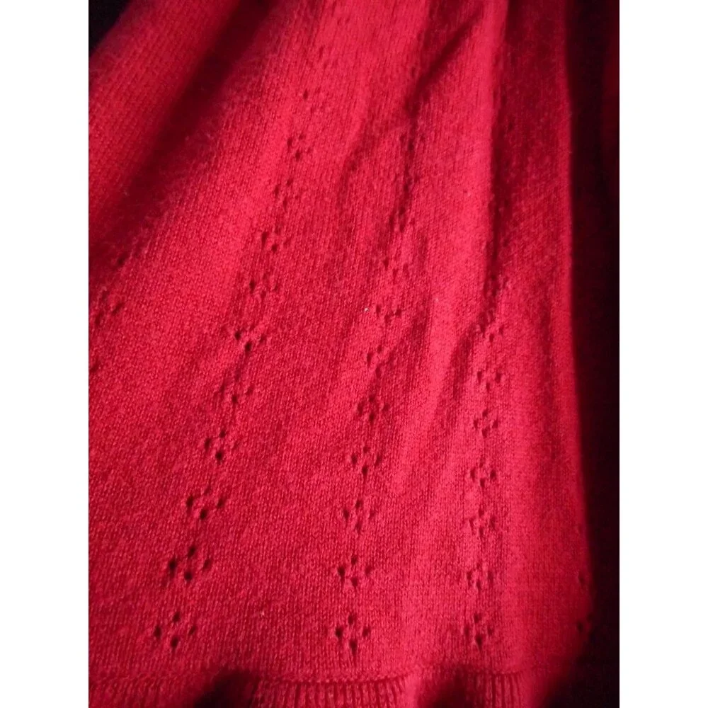Deep Red Gymboree knit lined dress Sz 12-18 m cotton blend bow accent